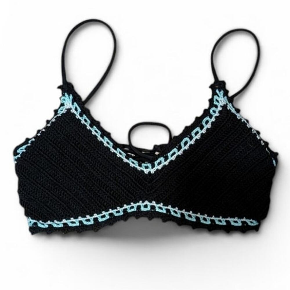 Arizona Jean Co 2000s Y2K Crochet Stitch Bralette Bathing Suit Top